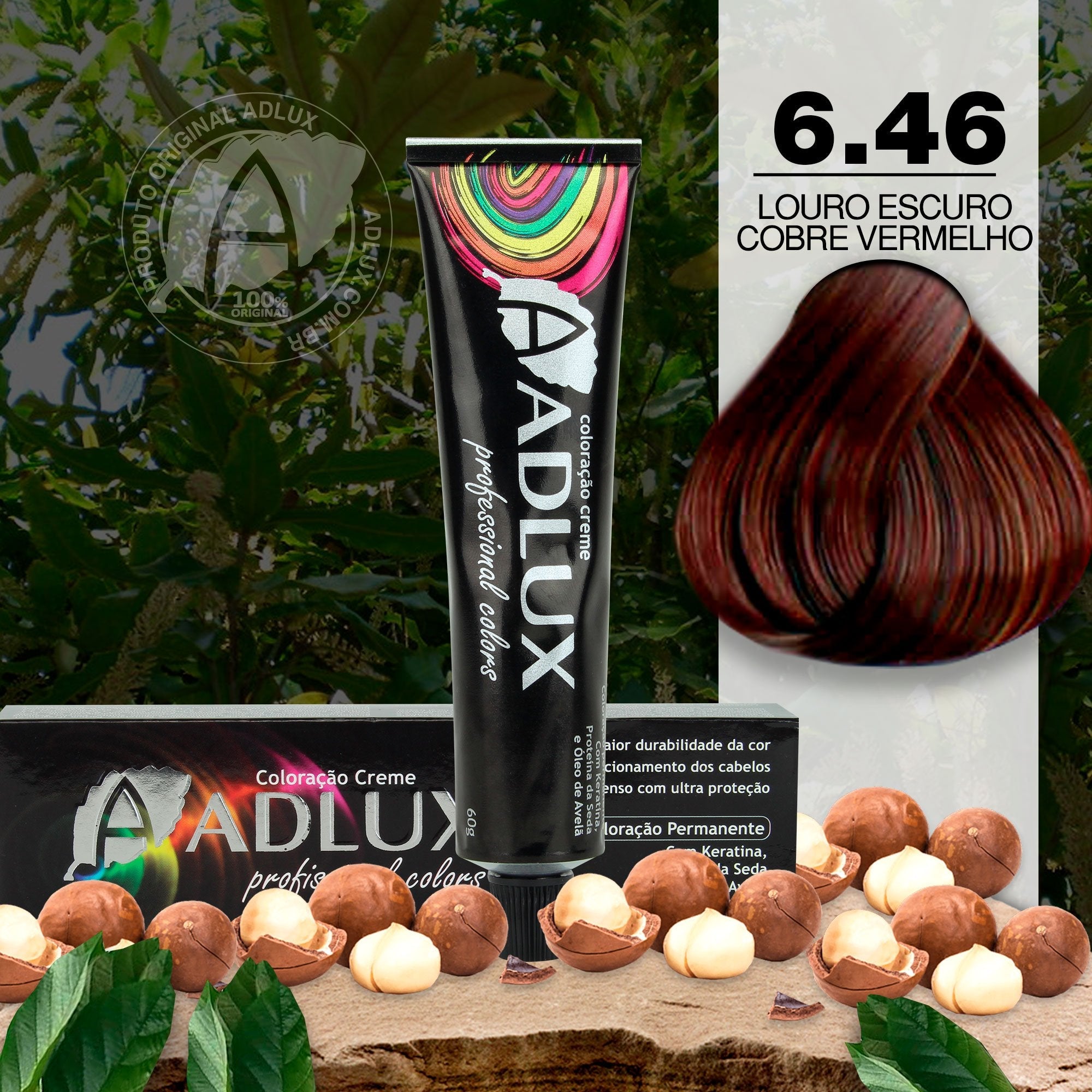 Coloração Creme Adlux 6.46 Louro Escuro Cobre Vermelho - 60