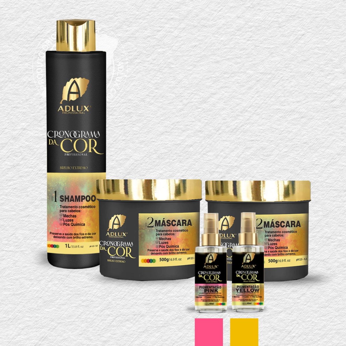 Kit Cronograma da Cor Profissional- 2 Passos (PINK - YELLOW)